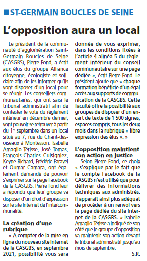 Droits des élus, même dans l&rsquo;opposition, il y a un minimum et même dans notre intercommunalité !&nbsp;Suite