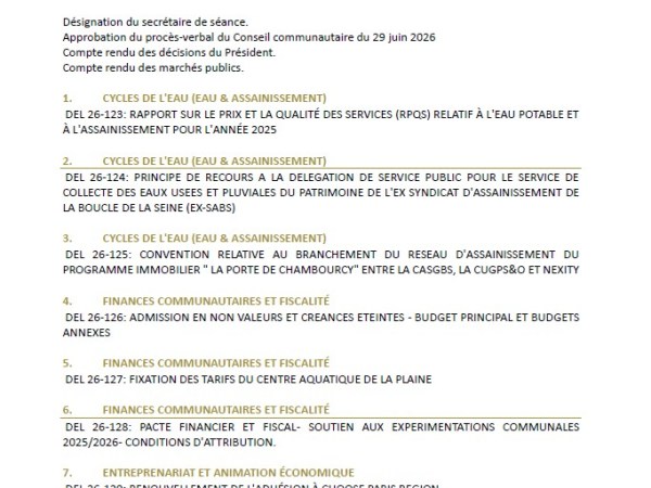 Conseil communautaire du 24 septembre : peu de délibérations, mais des dossiers&nbsp;importants